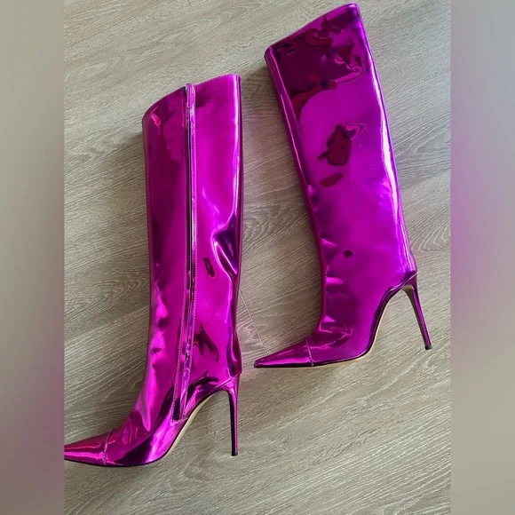 ALEXANDRE VAUTHIER TALL METALLIC BOOTS IN PINK SIZE IT41 - Picture 5 of 9